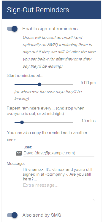 2. Set back in 1 hour, or 30 mins, etc.
