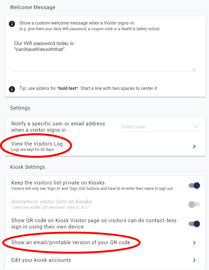 If you just want to print out a QR code and start logging visitors ...